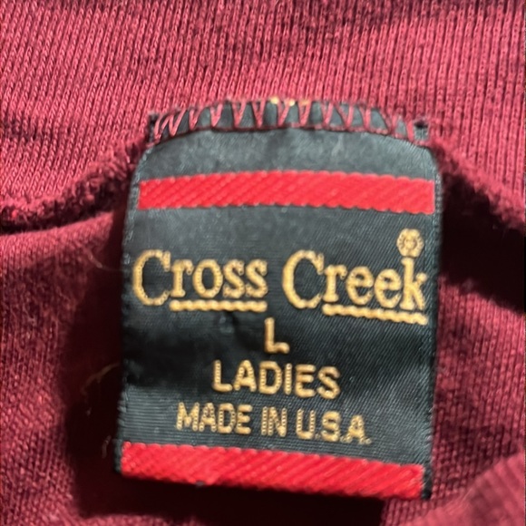 VTG WSU Burgundy Turtleneck- made in USA by Cross Creek Sz L - Picture 6 of 9